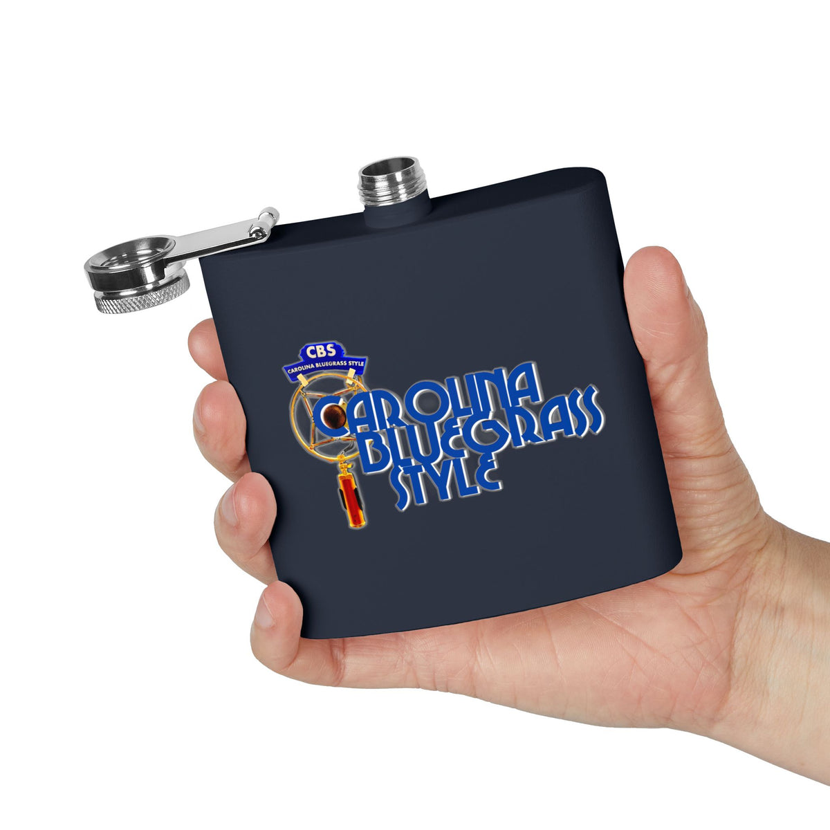 Bluegrass Flask – "Carolina Bluegrass Style" Stainless Steel 6oz Hip Flask