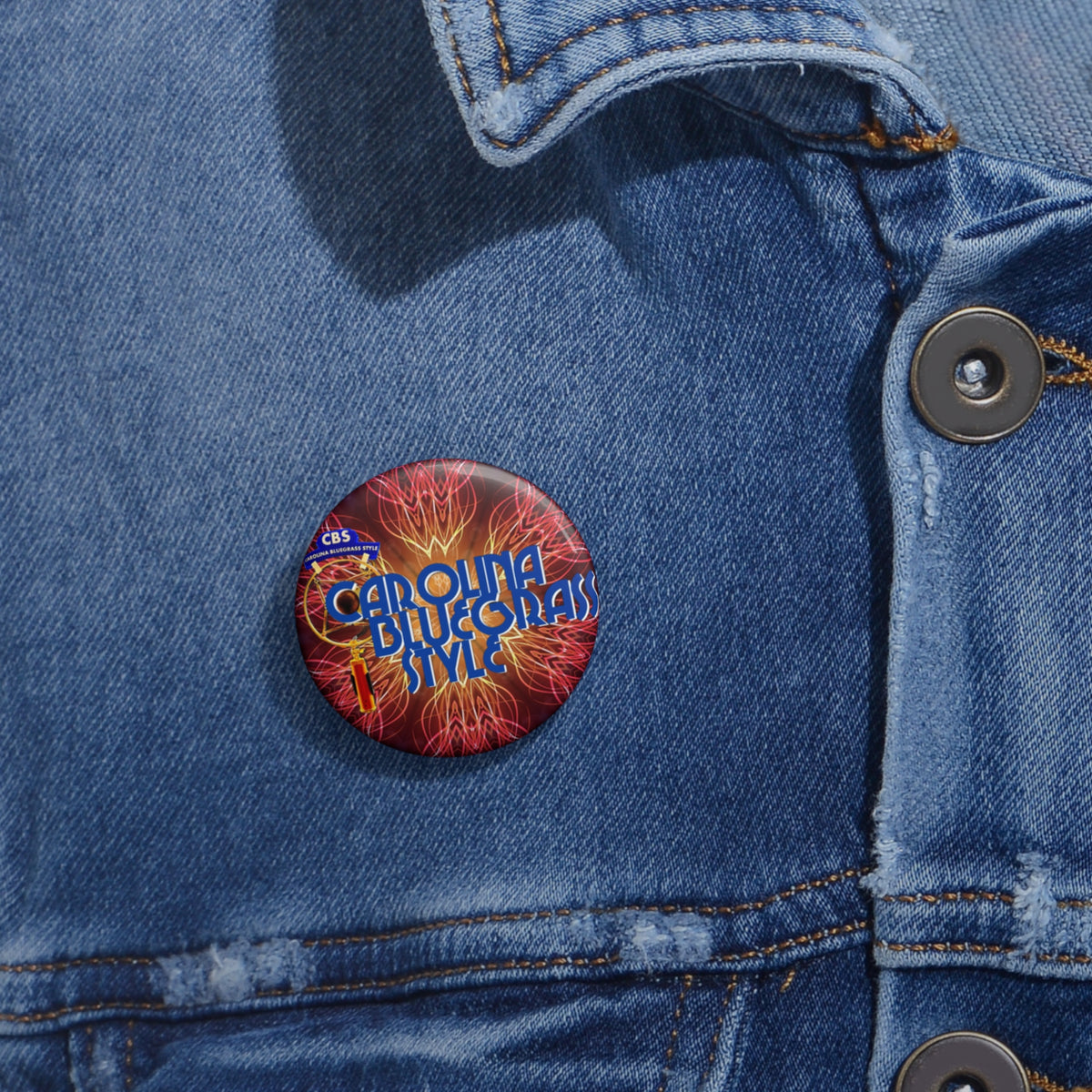 Carolina Bluegrass Style Pin Button — Retro Band Badge
