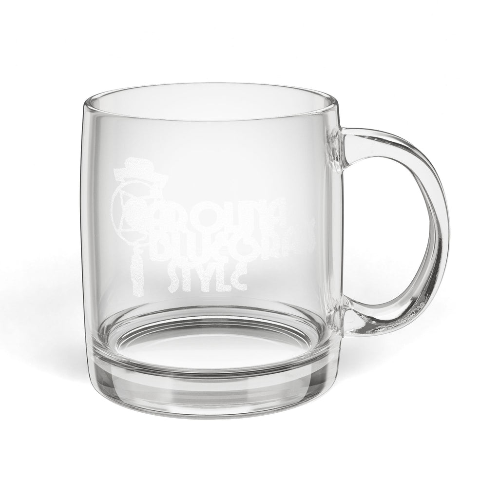 Engraved Glass Coffee Mug — 12.25oz Clear Crystal Mug with Handle