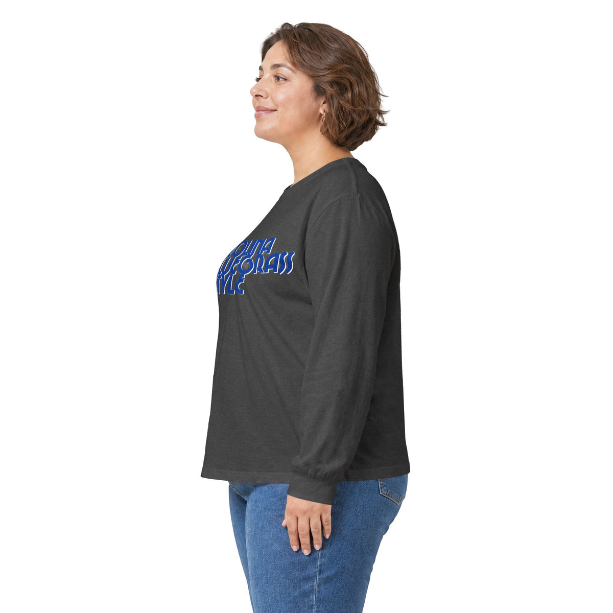 Bluegrass Style Long Sleeve Tee — "Crown Bluegrass Style" Graphic
