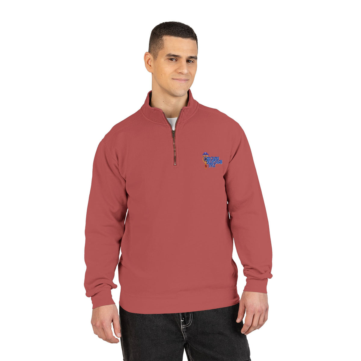 Quarter-Zip Sweatshirt — Carolina Bluegrass Style Embroidered Logo