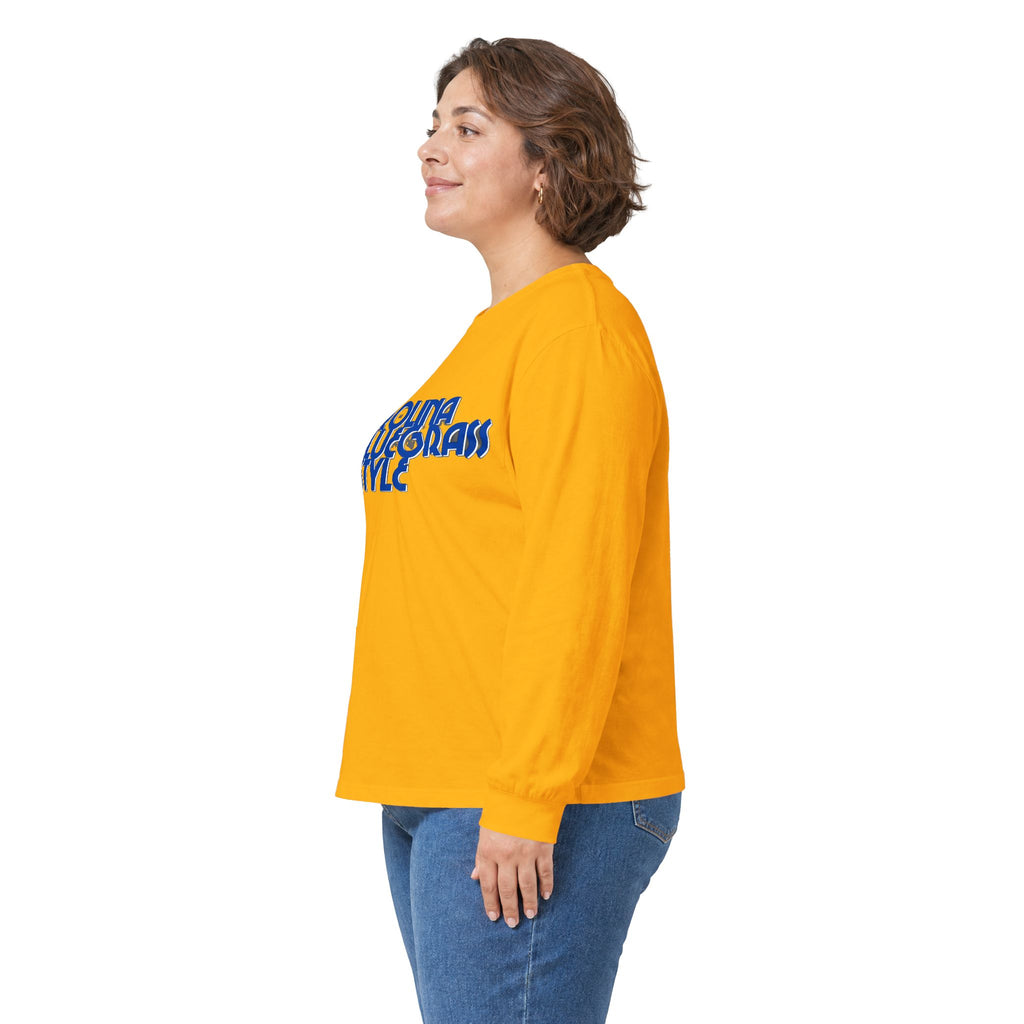 Bluegrass Style Long Sleeve Tee — "Crown Bluegrass Style" Graphic