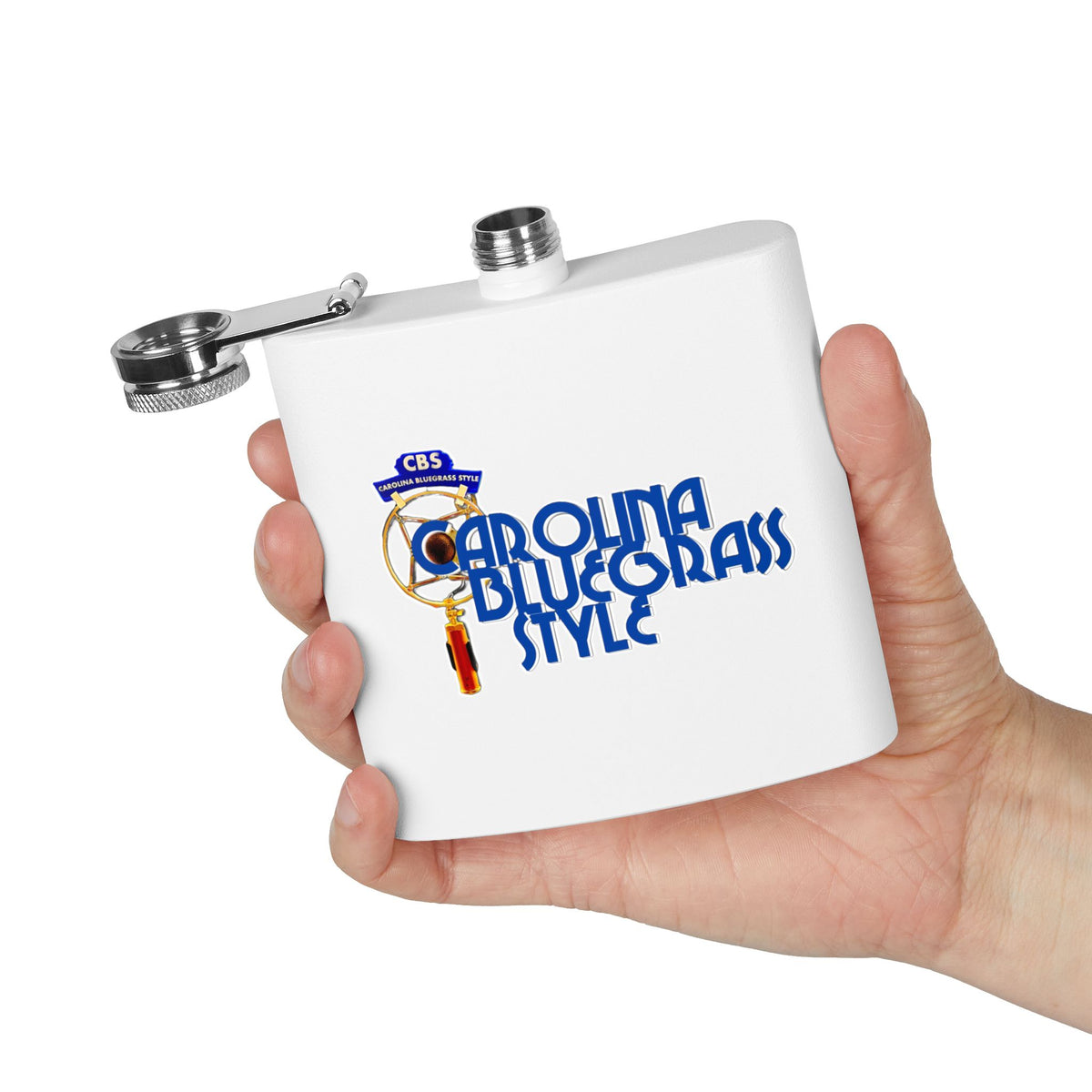 Bluegrass Flask – "Carolina Bluegrass Style" Stainless Steel 6oz Hip Flask