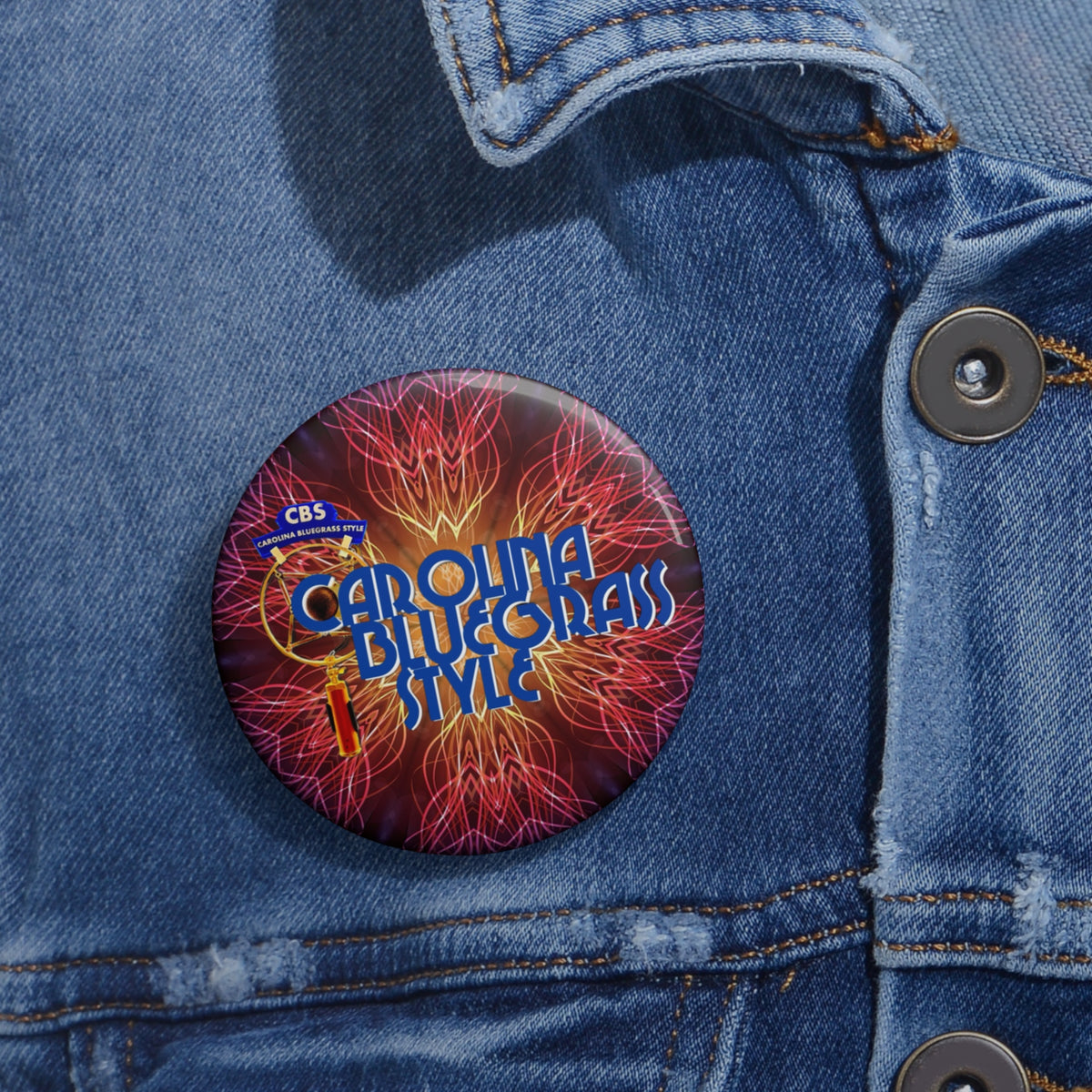 Carolina Bluegrass Style Pin Button — Retro Band Badge