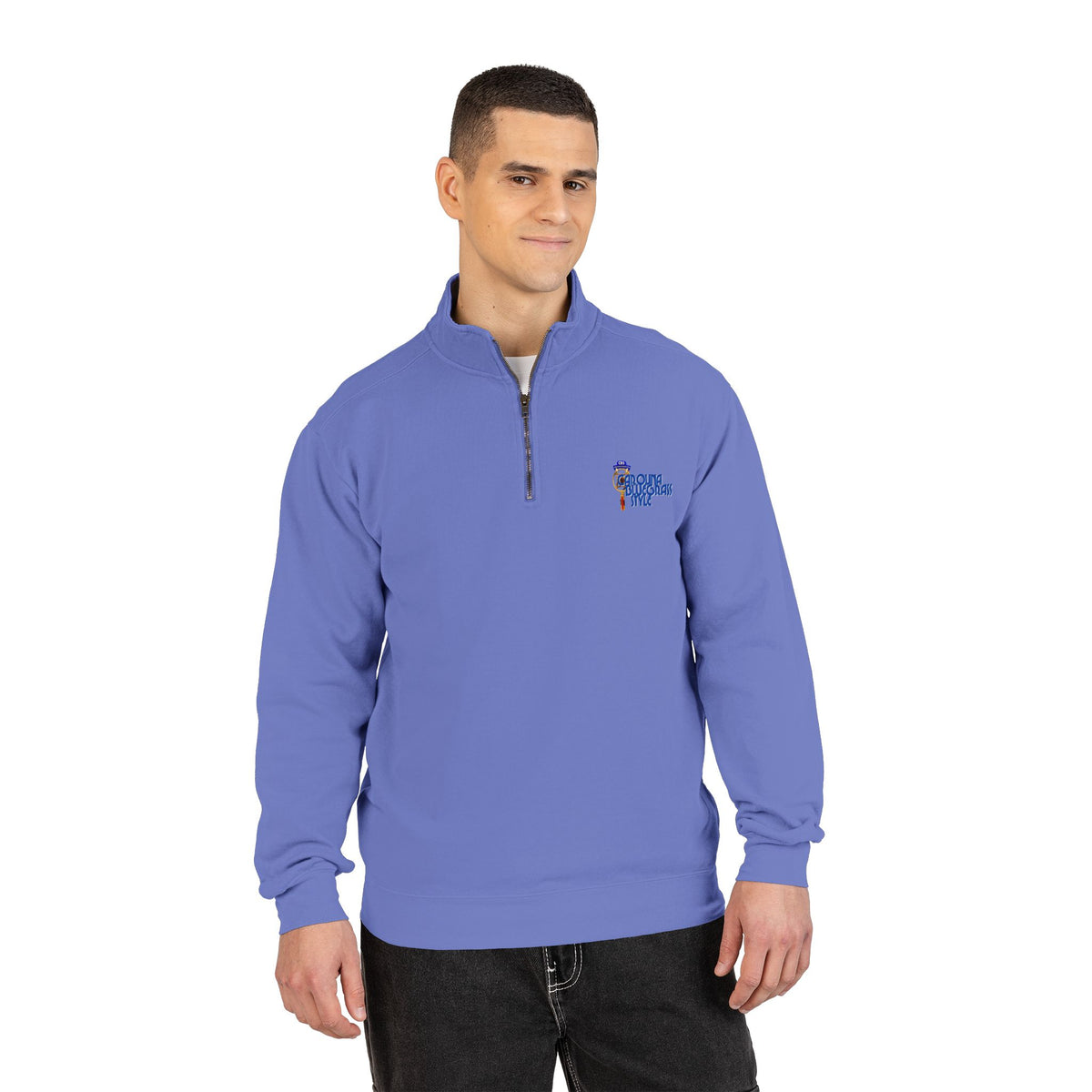 Quarter-Zip Sweatshirt — Carolina Bluegrass Style Embroidered Logo