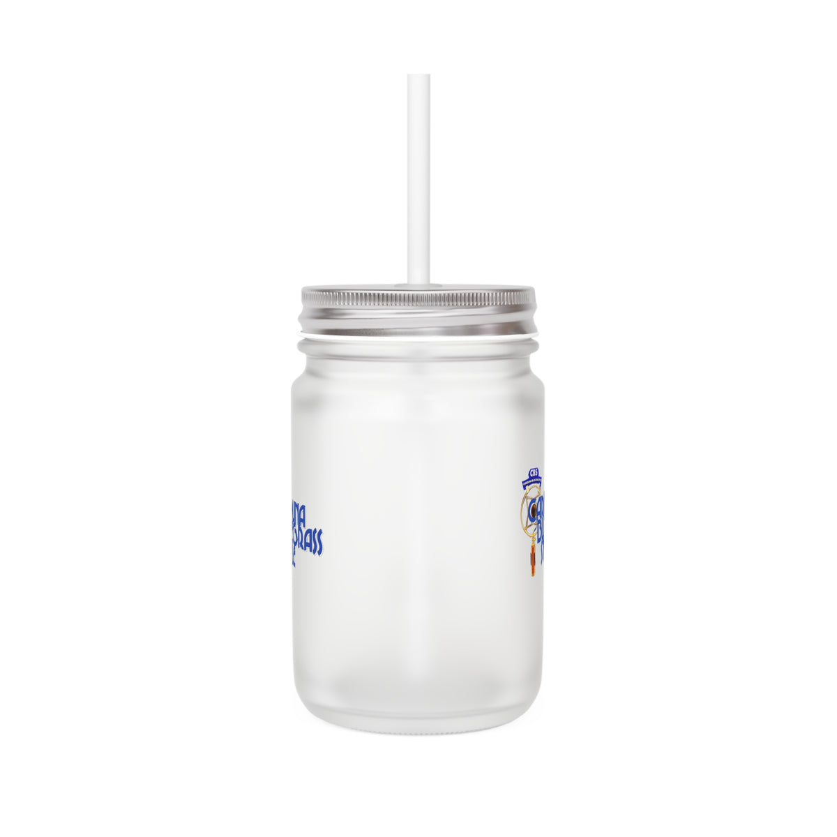 Carolina Bluegrass Style Mason Jar Tumbler with Straw — Rustic Music Lover Drinkware