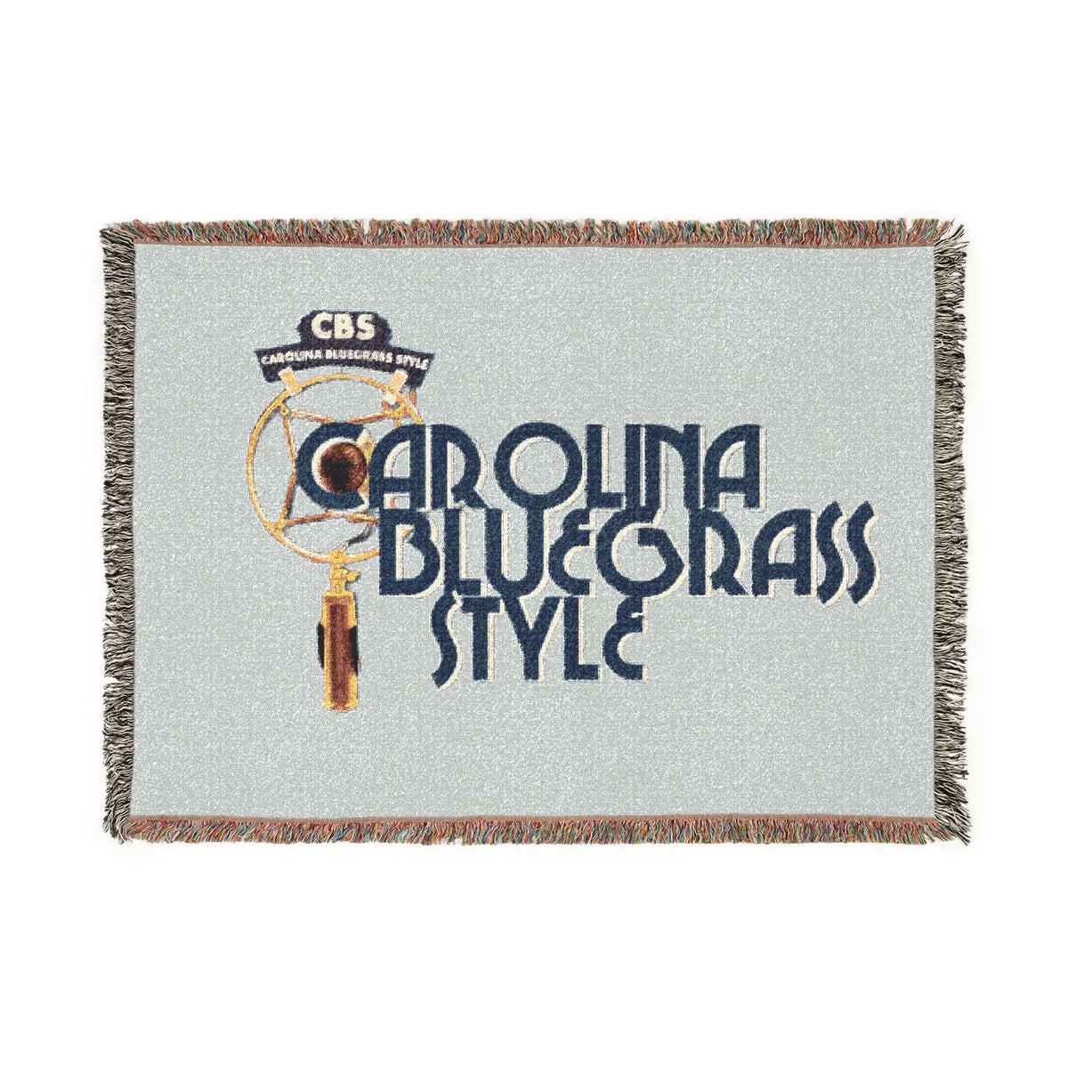 Carolina Bluegrass Style Woven Blanket | Vintage Microphone Logo
