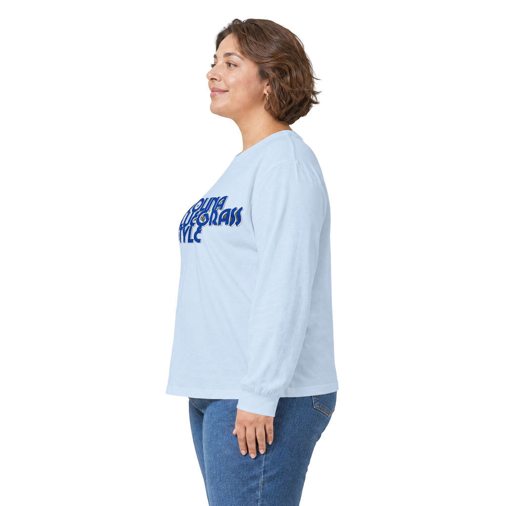 Bluegrass Style Long Sleeve Tee — "Crown Bluegrass Style" Graphic
