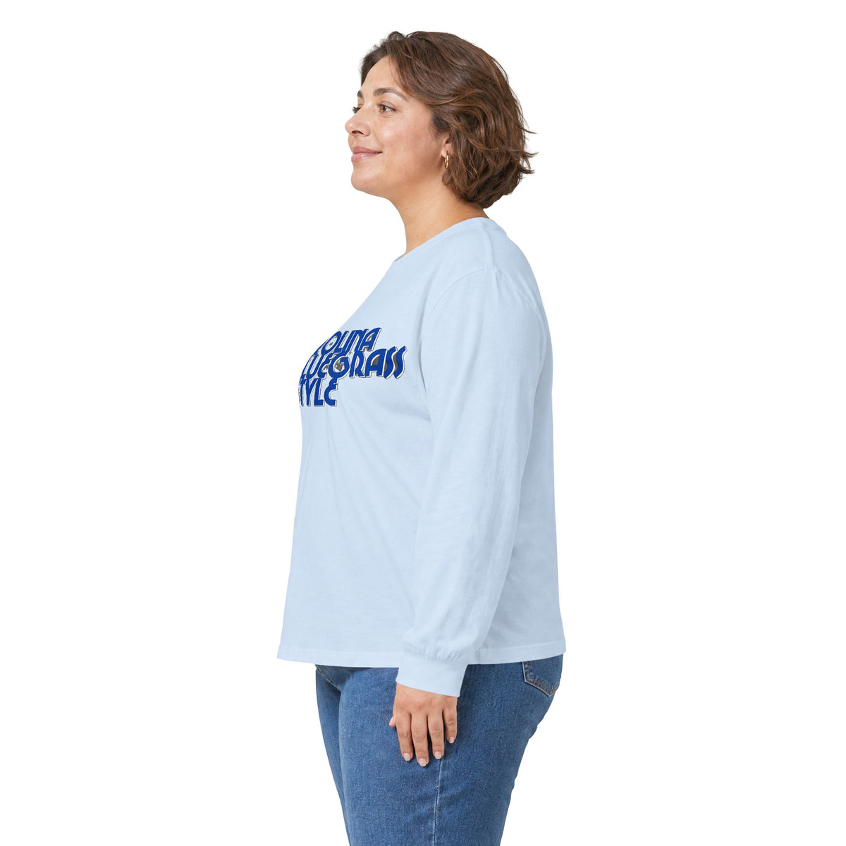 Bluegrass Style Long Sleeve Tee — "Crown Bluegrass Style" Graphic