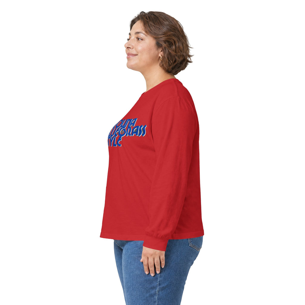 Bluegrass Style Long Sleeve Tee — "Crown Bluegrass Style" Graphic