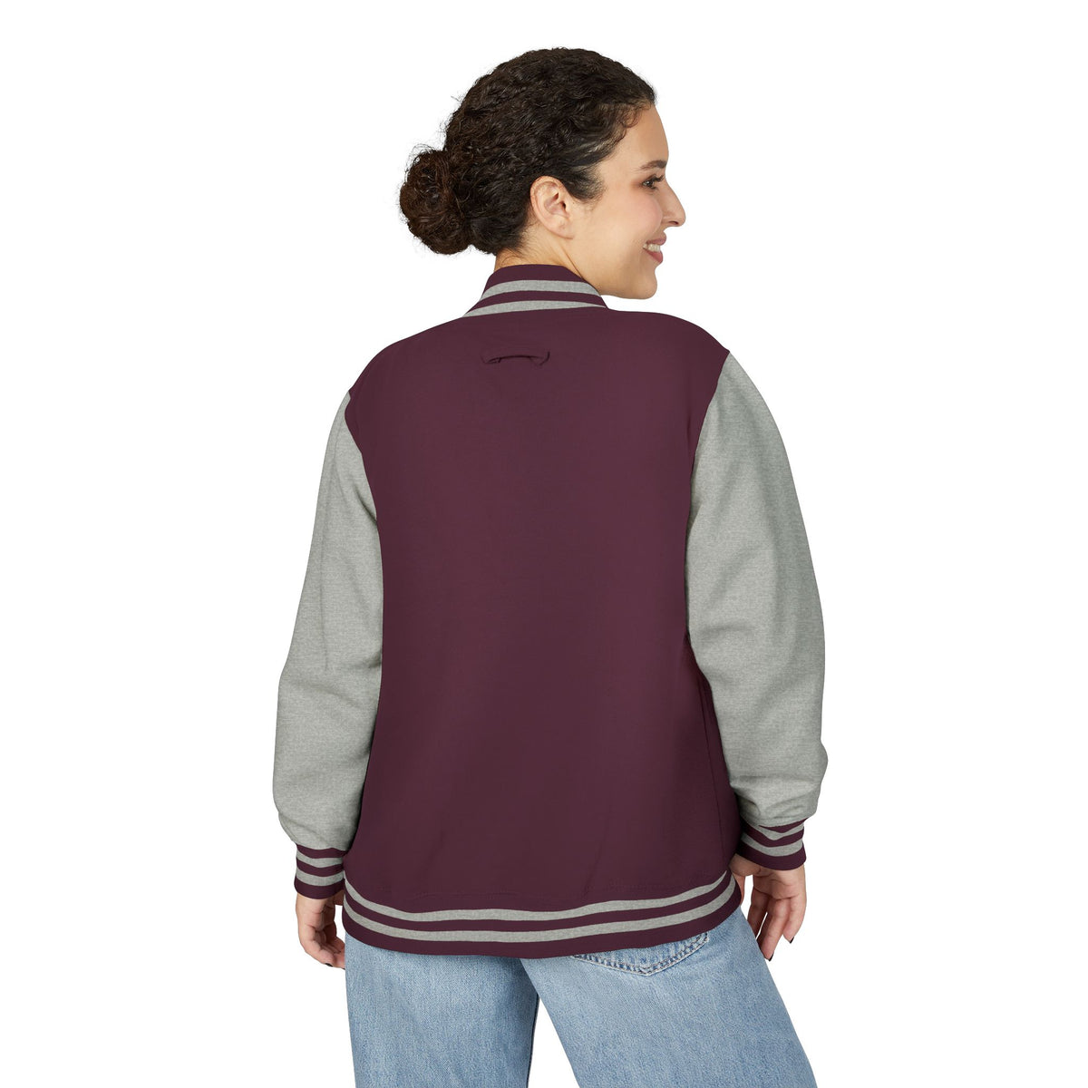 Retro Cheerleader Letterman Jacket — 'Cheer Squad' Embroidered Varsity Jacket