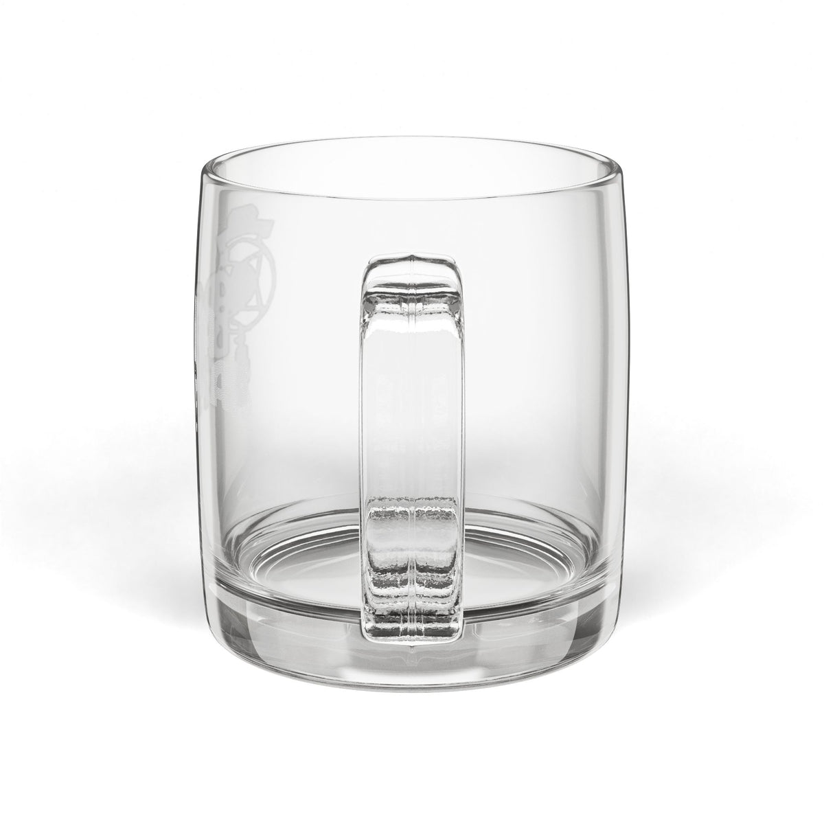 Engraved Glass Coffee Mug — 12.25oz Clear Crystal Mug with Handle
