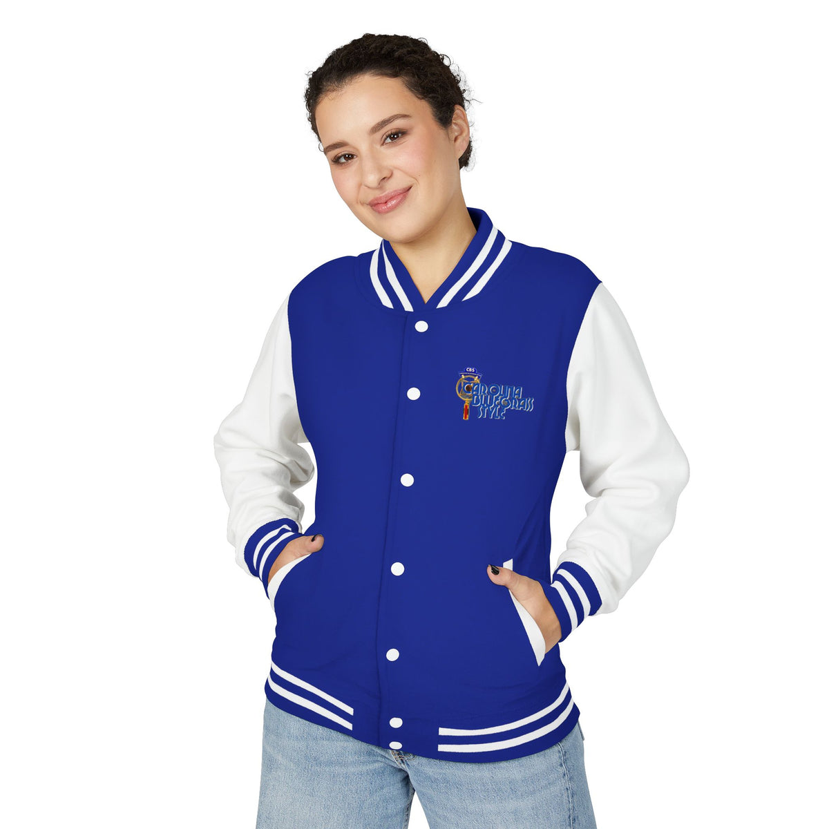 Retro Cheerleader Letterman Jacket — 'Cheer Squad' Embroidered Varsity Jacket