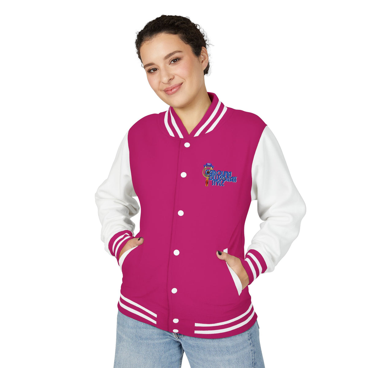 Retro Cheerleader Letterman Jacket — 'Cheer Squad' Embroidered Varsity Jacket