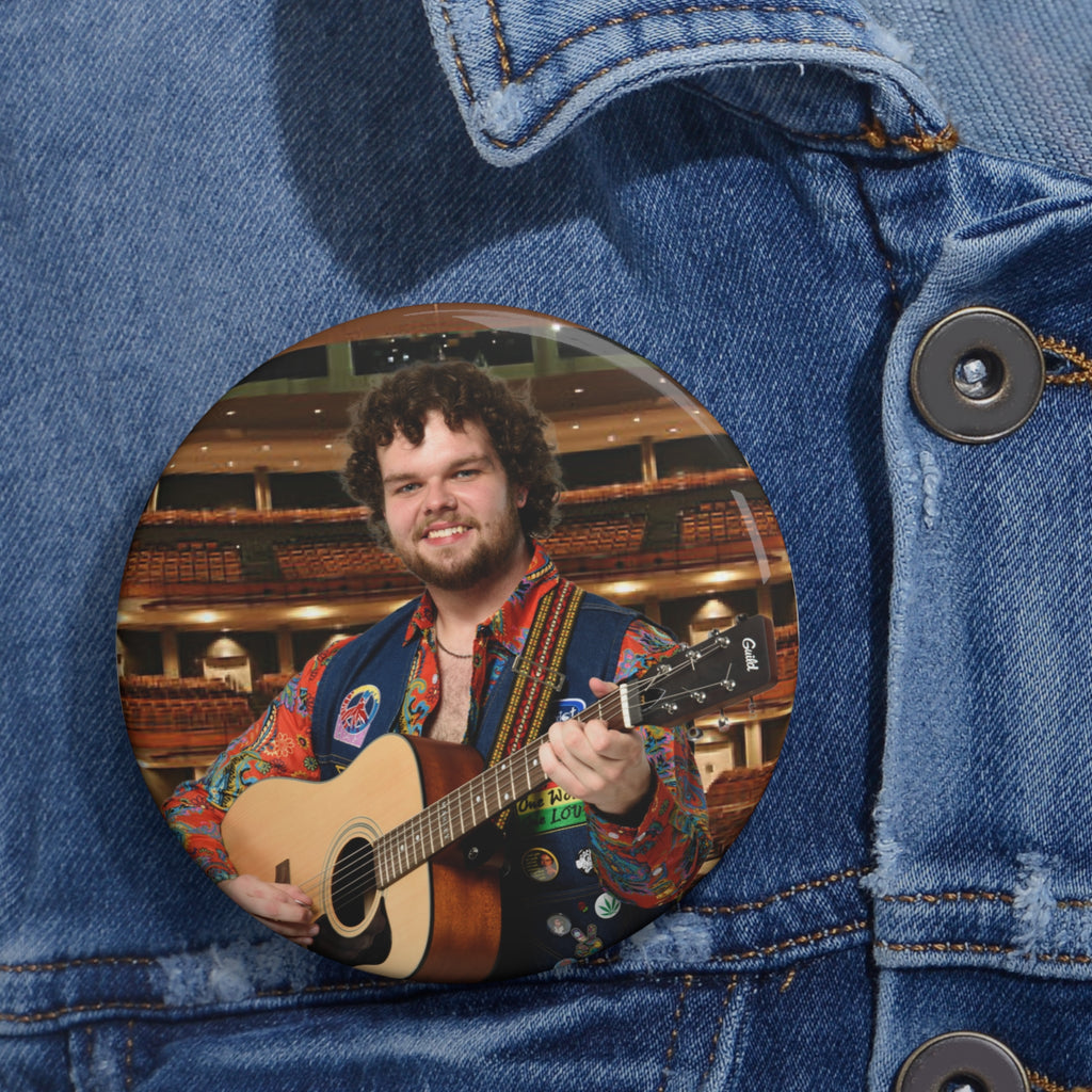 Custom Photo Pin Button — Personalized Musician Picture Badge for Jackets & Bags