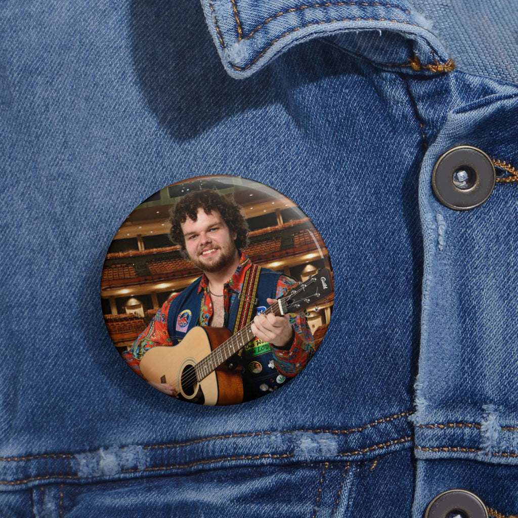 Custom Photo Pin Button — Personalized Musician Picture Badge for Jackets & Bags