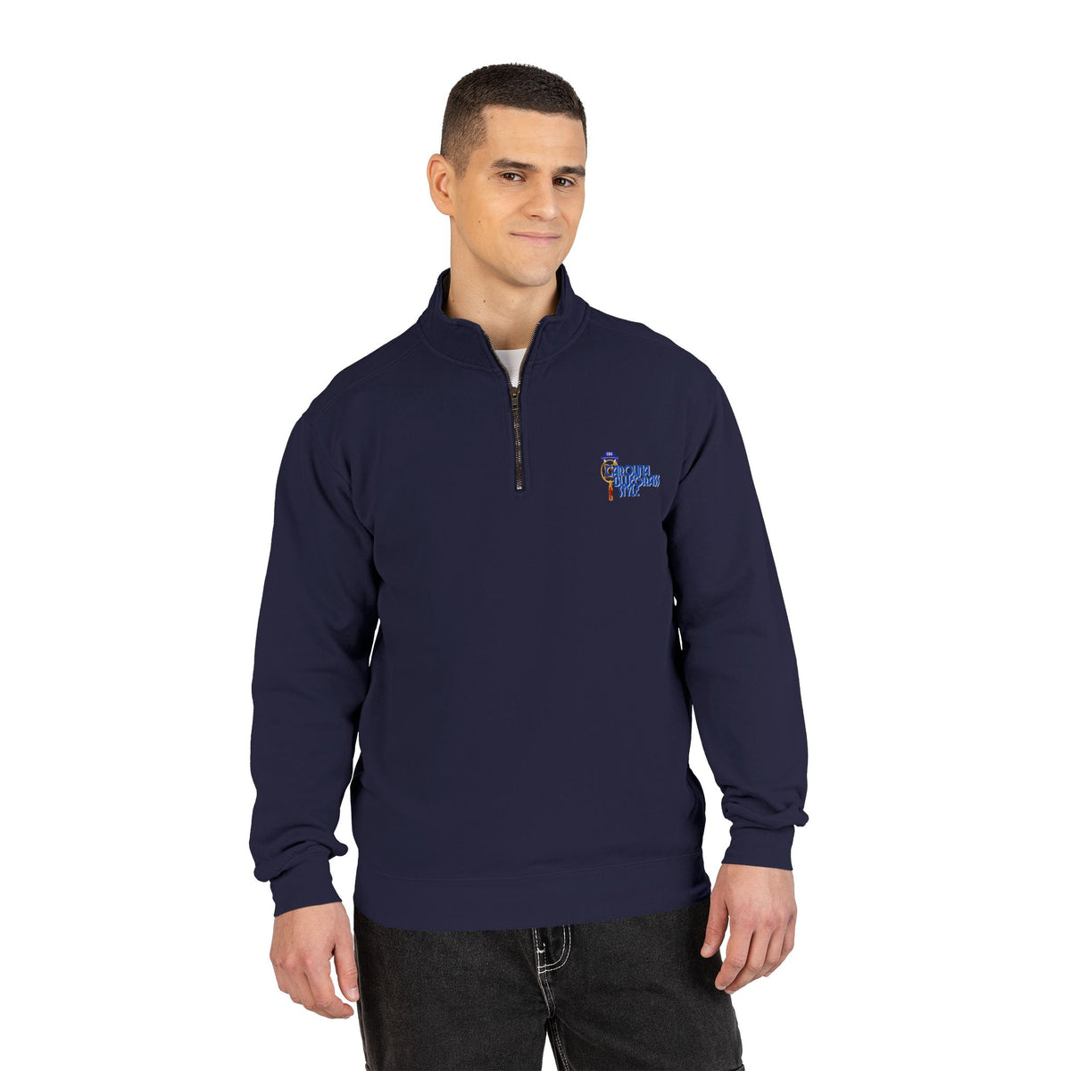 Quarter-Zip Sweatshirt — Carolina Bluegrass Style Embroidered Logo