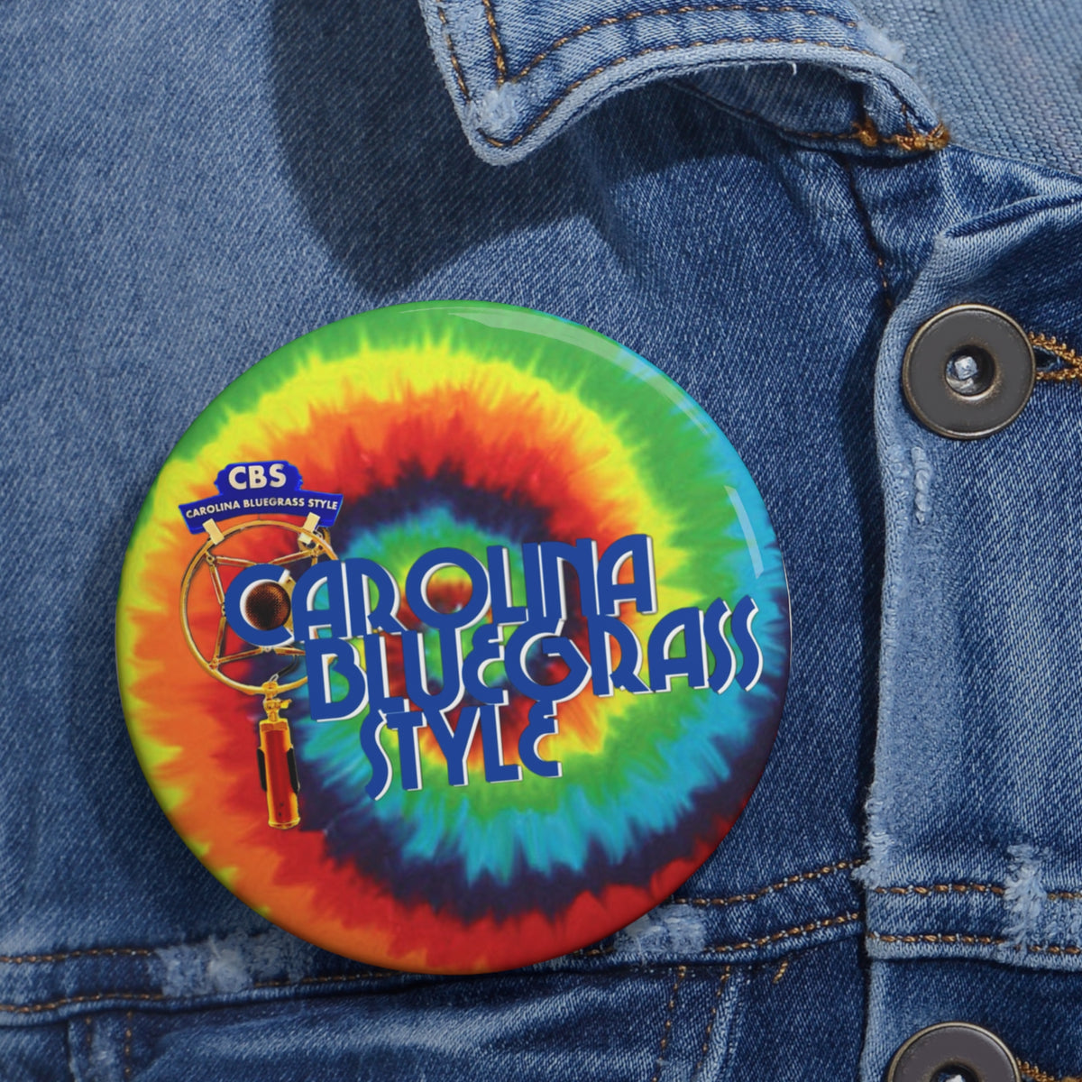 Carolina Bluegrass Style Tie-Dye Pin Button