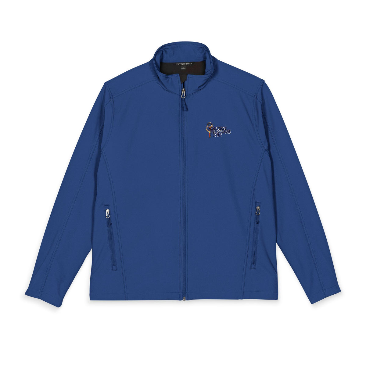 Embroidered Red Soft Shell Jacket – Small Racing Dog Logo