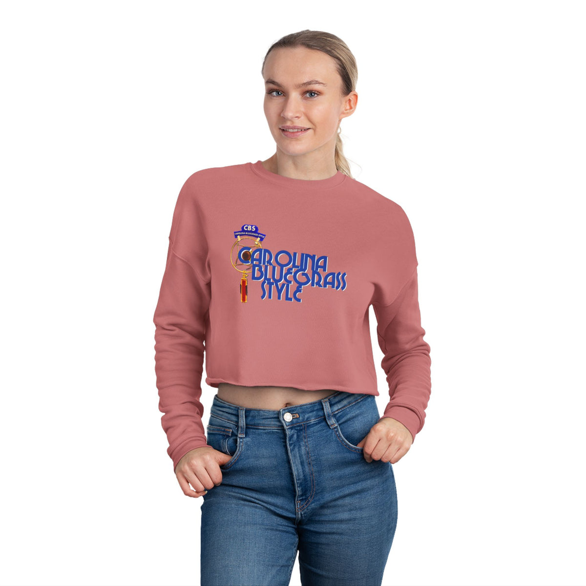 Cropped Sweatshirt — 'Carolina Bluegrass Style' Graphic Crop Top