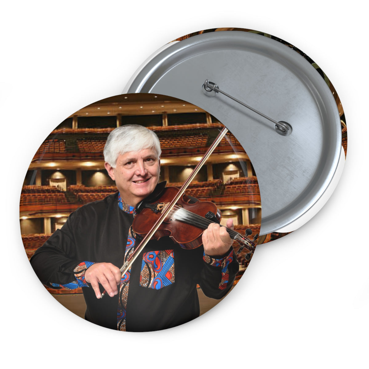 Custom Photo Pin Button — Personalized Musician Portrait Badge