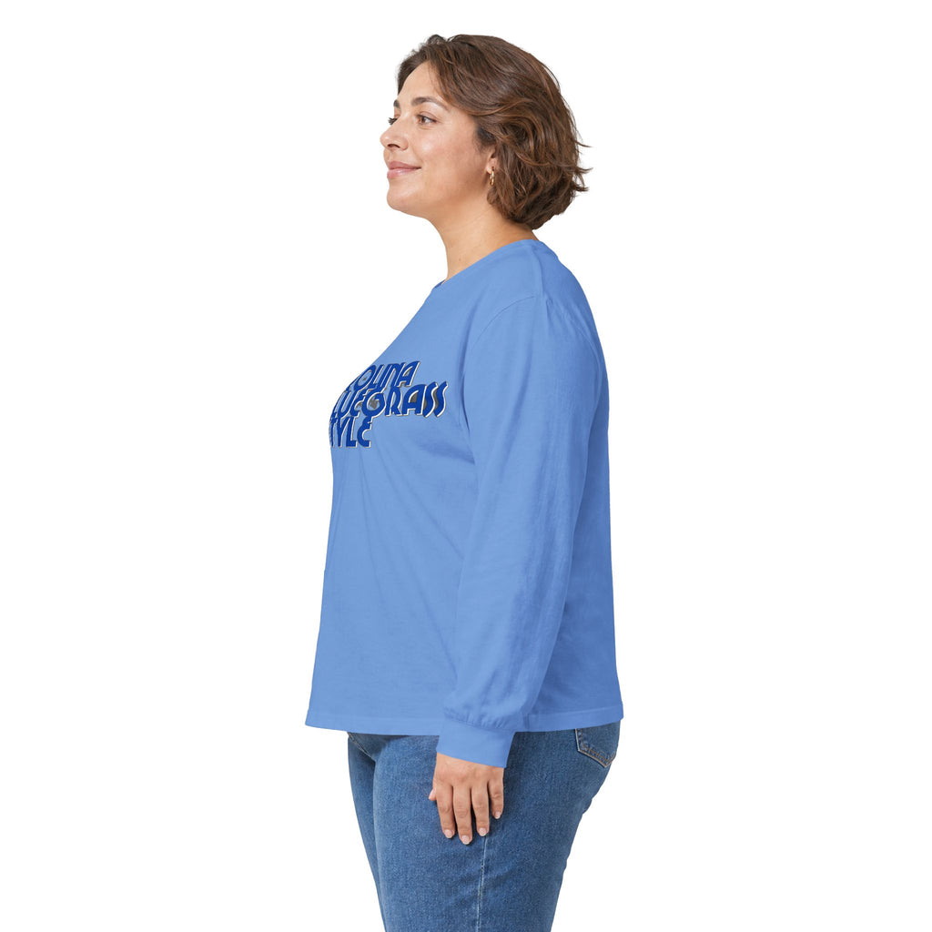 Bluegrass Style Long Sleeve Tee — "Crown Bluegrass Style" Graphic
