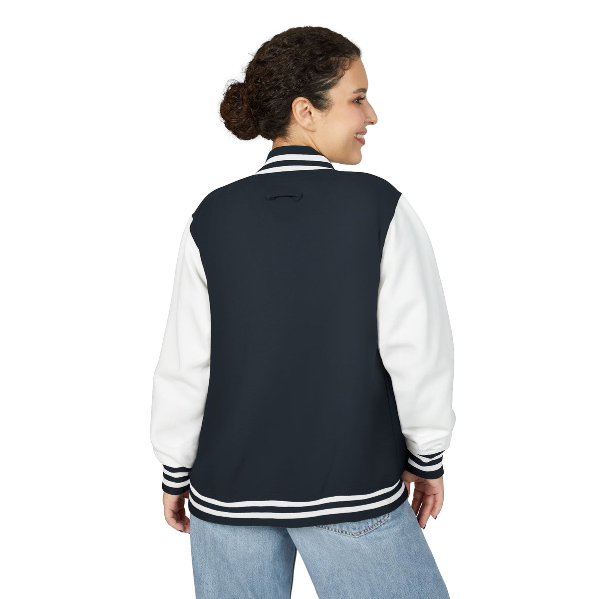 Retro Cheerleader Letterman Jacket — 'Cheer Squad' Embroidered Varsity Jacket