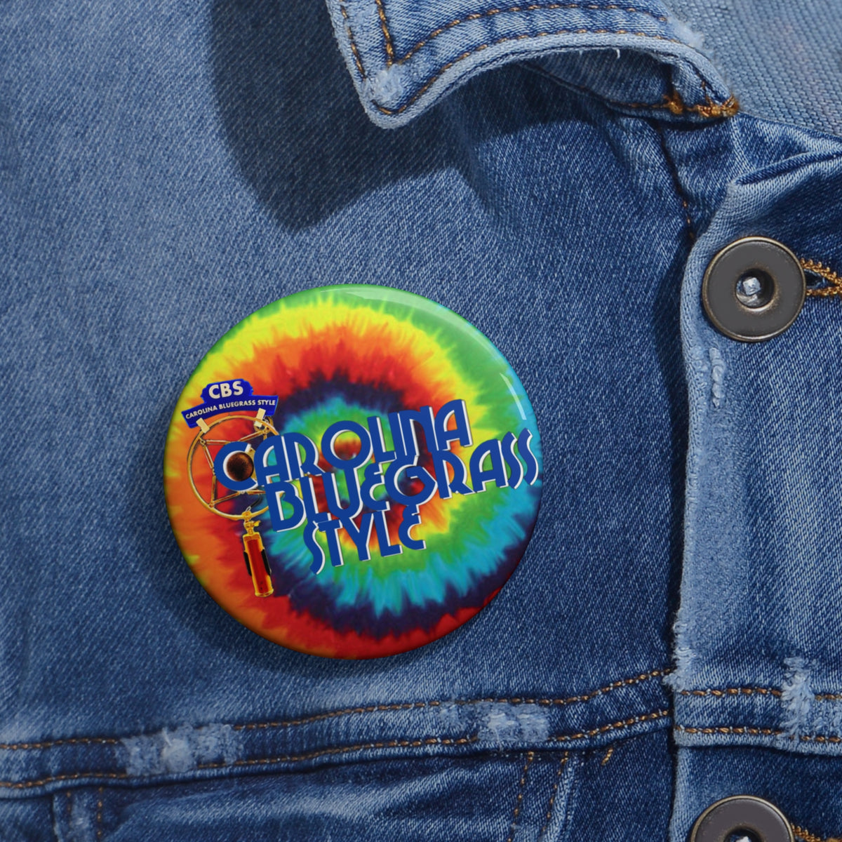 Carolina Bluegrass Style Tie-Dye Pin Button