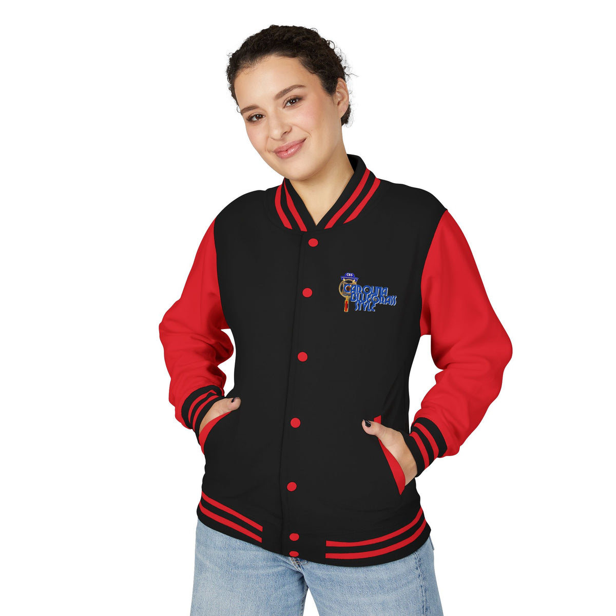 Retro Cheerleader Letterman Jacket — 'Cheer Squad' Embroidered Varsity Jacket