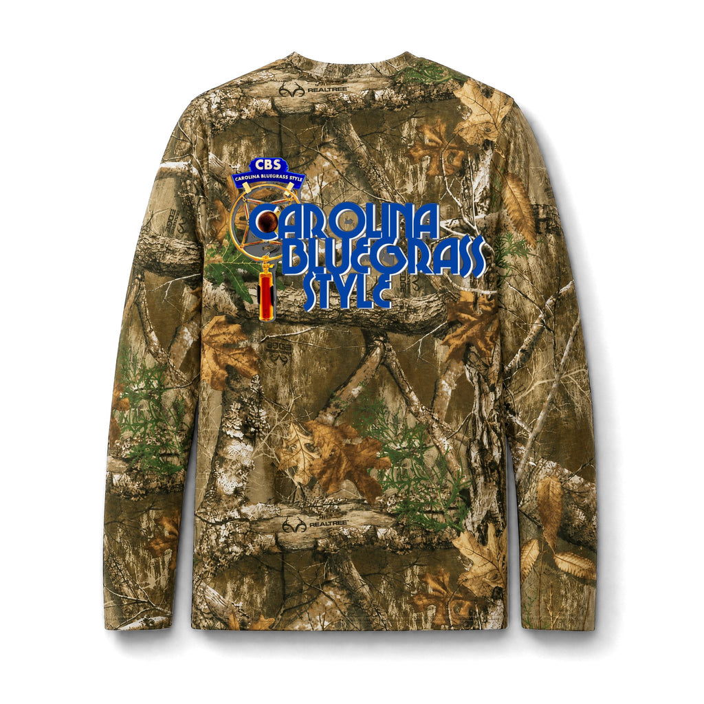 Camo Long Sleeve Tee — "Carolina Bluegrass Style" Pocket Shirt