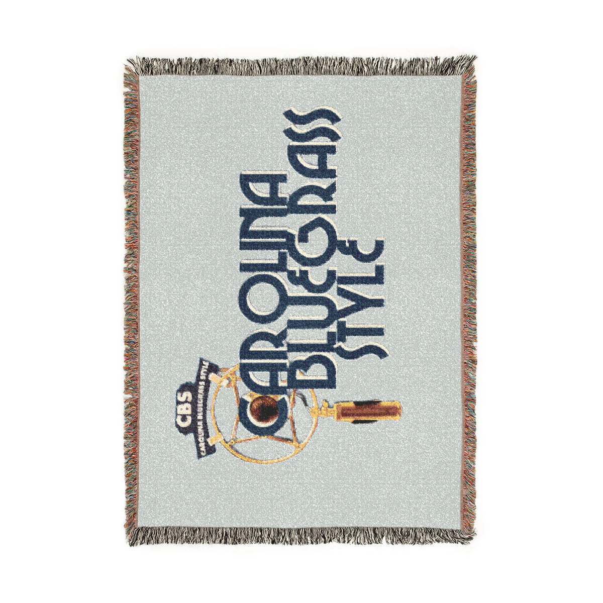 Carolina Bluegrass Style Woven Blanket | Vintage Microphone Logo