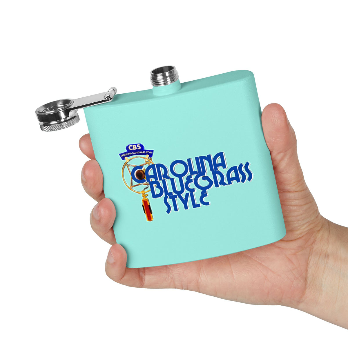 Bluegrass Flask – "Carolina Bluegrass Style" Stainless Steel 6oz Hip Flask
