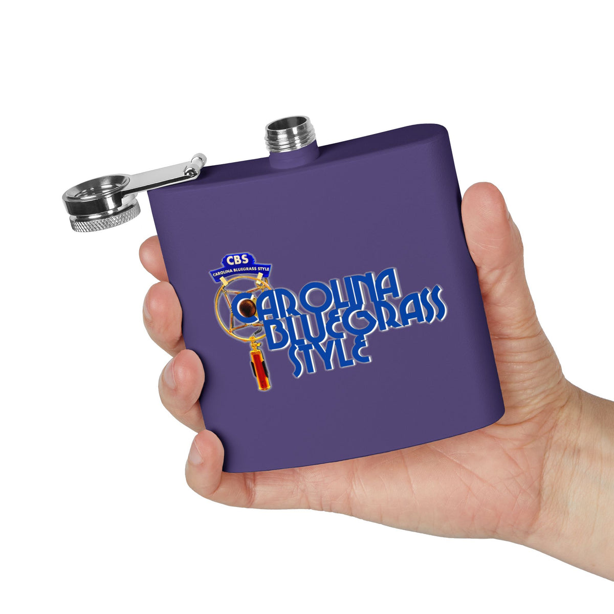 Bluegrass Flask – "Carolina Bluegrass Style" Stainless Steel 6oz Hip Flask
