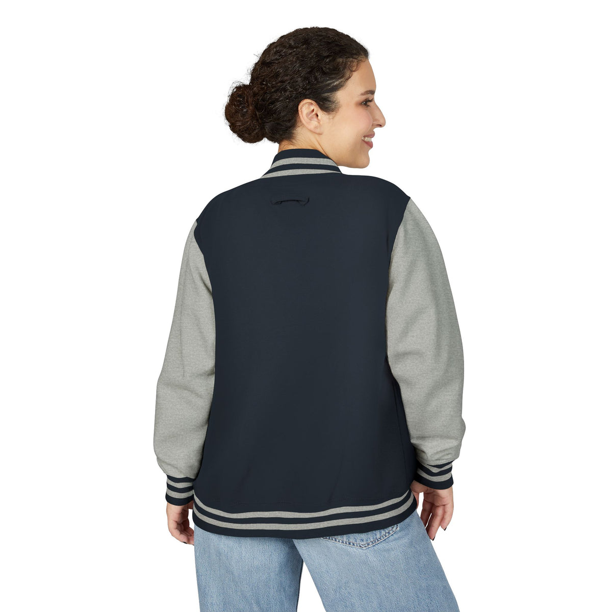 Retro Cheerleader Letterman Jacket — 'Cheer Squad' Embroidered Varsity Jacket
