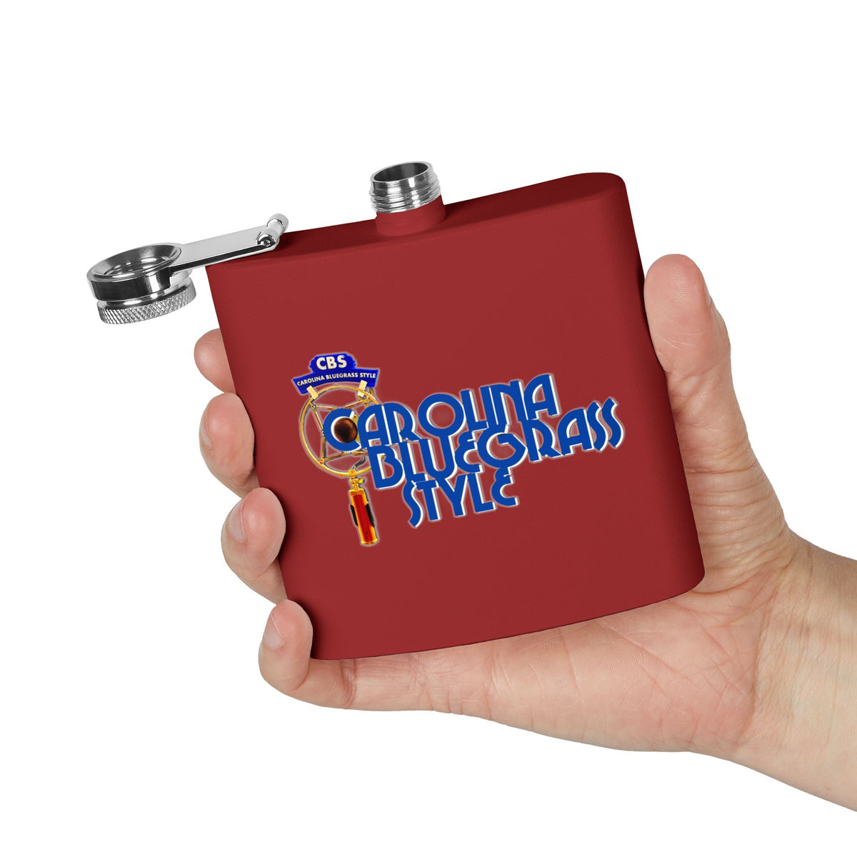 Bluegrass Flask – "Carolina Bluegrass Style" Stainless Steel 6oz Hip Flask