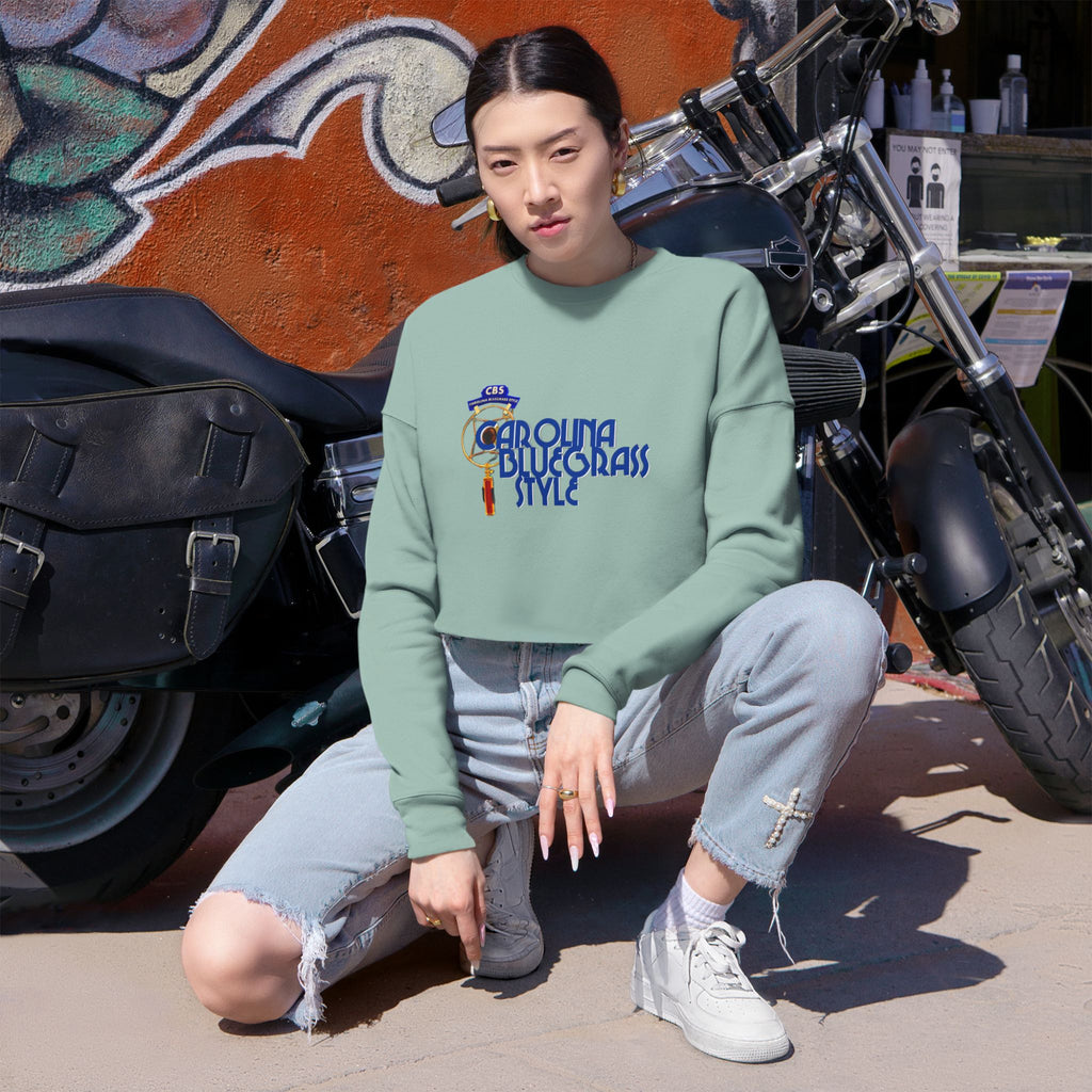 Cropped Sweatshirt — 'Carolina Bluegrass Style' Graphic Crop Top