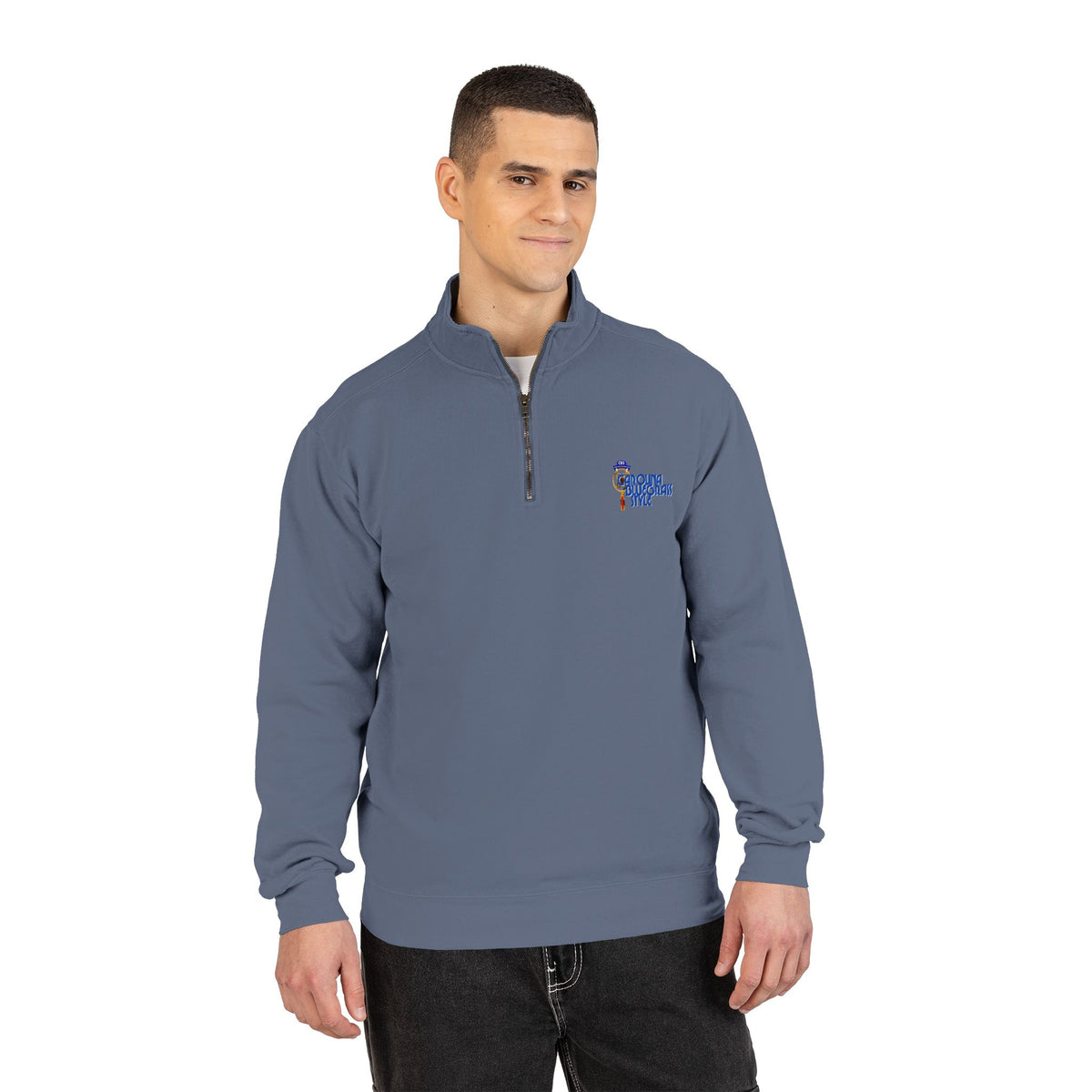 Quarter-Zip Sweatshirt — Carolina Bluegrass Style Embroidered Logo